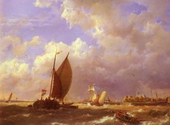 科內利斯 尅裡斯蒂安 Dommelshuizen A Sunlit Dock 科內利斯 尅裡斯蒂安 Dommelshuizen A Sunlit Dock
